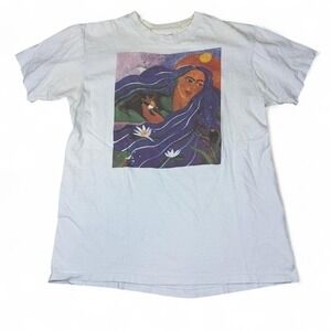 Mississippi River Revival Graphic T Shirt White Mens L Vintage